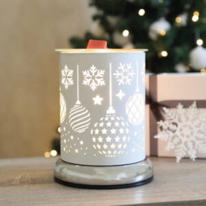 Electric Wax Melter Touch - White Silhouette Baubles 17cm