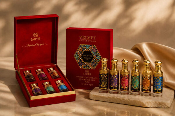 Velvet Collection Red Box 6 X 12ml UNISEX HIGLY CONCENTRATED FRAGRANCE OIL SET